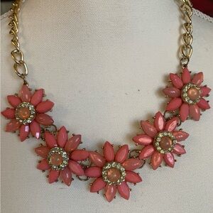 Coral toned Floral Statement Necklace